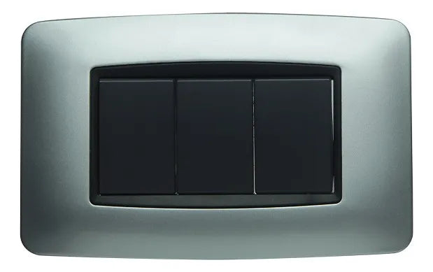 Interruptor Triple Moderna Plata 127-250V 10AMP Lumistar