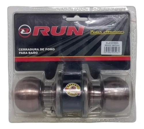 CERRADURA DE POMO BAÑO BRONCE ANTIGUO RUN