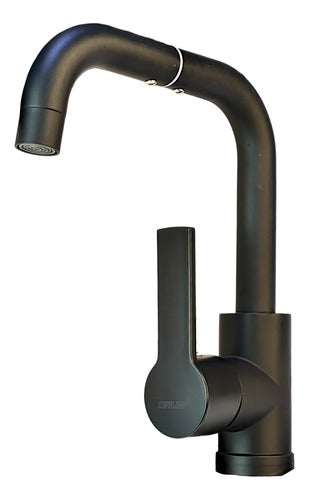 Llave Griferia De Lavamanos Monomando Negro Mate Orus