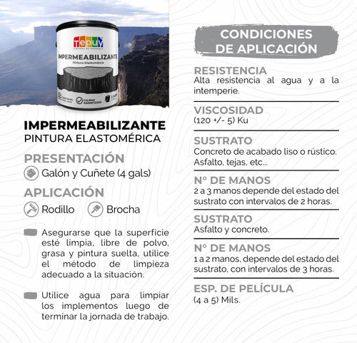 Impermeabilizante Cuñete Pinturas Tepuy Pintura Elastomérica - GASKA