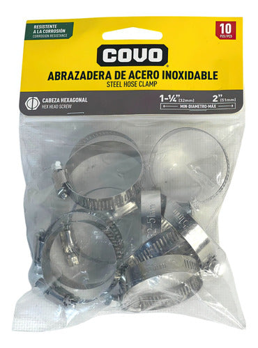 Abrazadera Metalica 1 1/4 A 2 Acero Inoxidable Covo