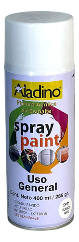 Pintura En Spray Esmalte Blanco Mate 400cm Aladino