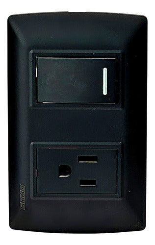 Interruptor Toma Negro 15amp Orus