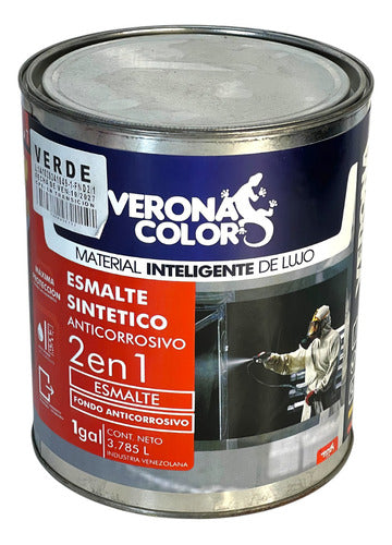 Esmalte 2 En 1 Anticorrisivo Verde 1g Verona