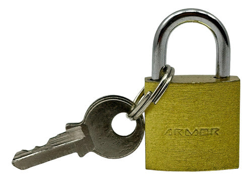 Candado de hierro 20mm dorado Armor