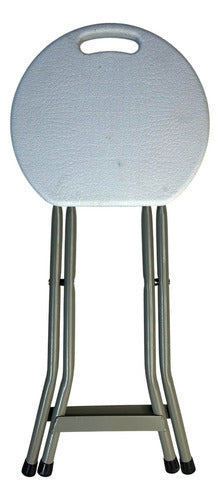 Banco Taburete Plegable De Plastico Gris 30x46cm Costa