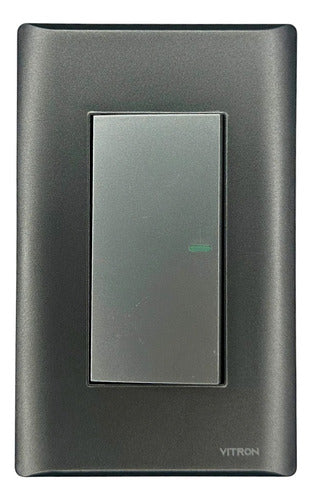 Interruptor Doble Plateado Vitron