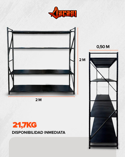 Estante Rack Metálico 2mtsx0.5mtx2mts - GASKA