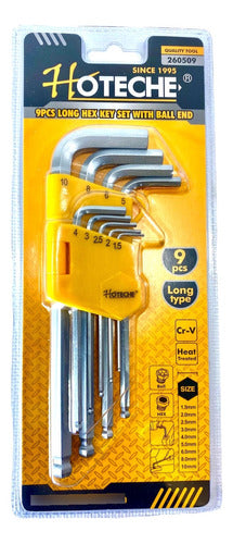 JUEGO DE LLAVES L HEXAGONAL CON PUNTA HOTECHE