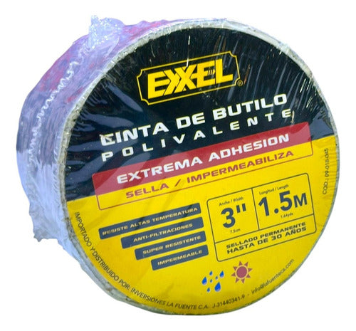 Cinta De Butilo Impermeabilizante Exxel 3" 1.5m