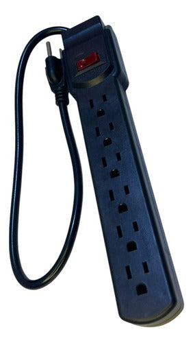 Regleta Electrica 6 Tomas Negra Lumistar