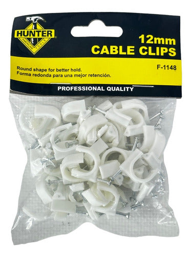 Grapa Redonda 12mm Para Cable Con Clavo Hunter - GASKA