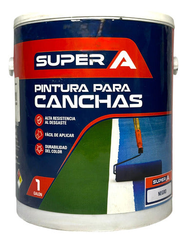 Pintura Para Cancha 1 Galón Negro Super A