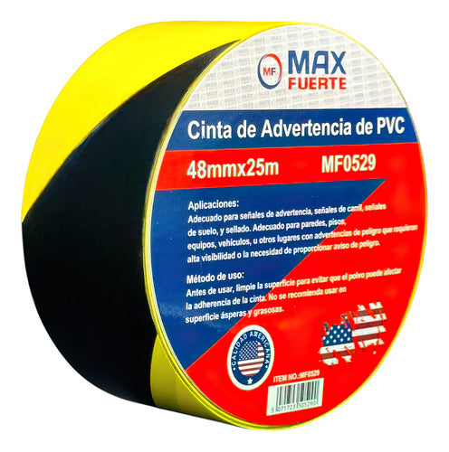 Cinta De Seguridad Advertencia 25mtx48mm Max Fuerte