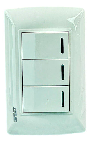 Interruptor Triple Blanco 10amp Orus