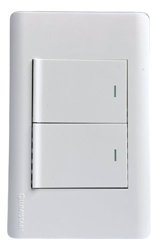 Interruptor Doble Elite 3 Way Blanco Lumistar