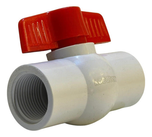 Llave De Paso Agua Fria 1'' Rosca Pvc Kobatex