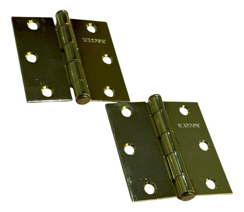Bisagra Puerta/madera 3''x3'' Par Dorada Wadfow