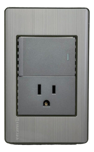 Toma Interruptor 3 Way Lumistar Linea Elite Plata - GASKA