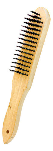 Cepillo De Alambre 6 Hileras Madera Orus