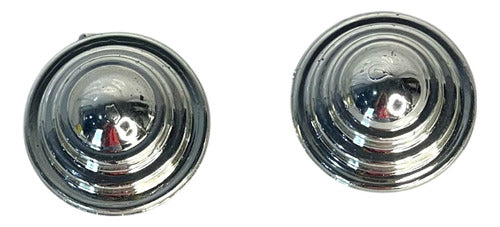 Tope Decorativo 1'' (par) Plastico Cromado Sufein