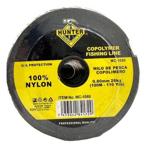 NYLON DE PESCA 0.80MM 26KG TRANSPARENTE HUNTER