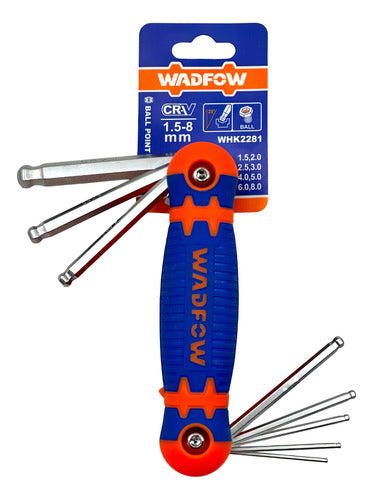 JUEGO LLAVES ALLEN 8PZAS 1.5-8MM CON PUNTA DE BOLA WADFOW