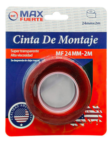 Cinta Doble Faz Transparente Max Fuerte 24mm-2mts