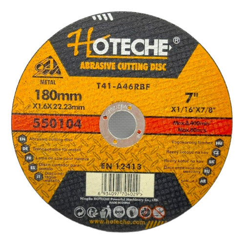 DISCO DE CORTE FINO METAL 7'' 180X1.6 HOTECHE - GASKA