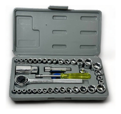 Juego De Dados Milimetricos De 40 Piezas Con Rache