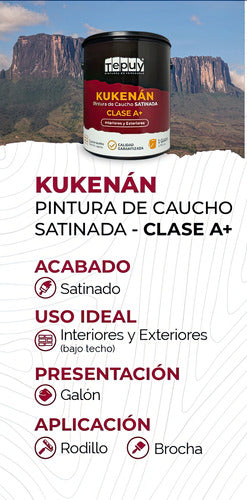 Pintura De Caucho Galón Tepuy Clase A+ Kukenán