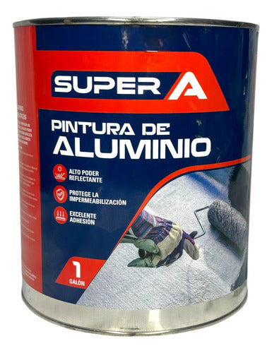 Pintura Manto Aluminio 1 Galón Super A