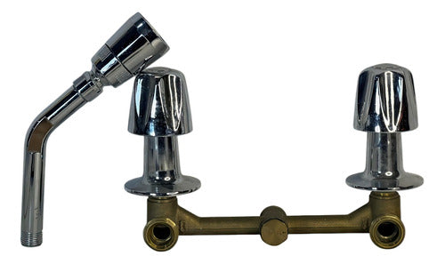 GRUPO DE DUCHA DOBLE 1/2" 100% BRONCE C/REGADERA (SAN DIEGO) RUN