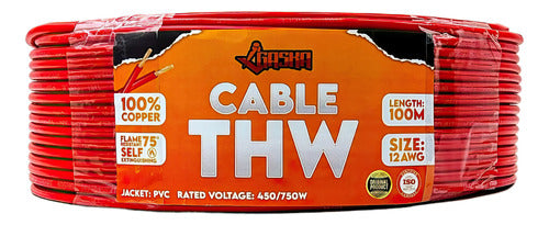Cable Thhn 12awg 100 metros 100% Cobre Gaska - GASKA
