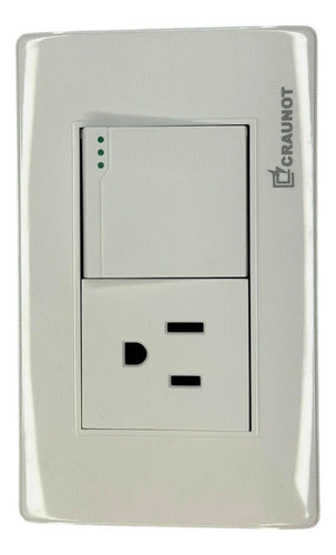 INTERRUPTOR + TOMA BLANCO (TOM-050) CRAUNOT