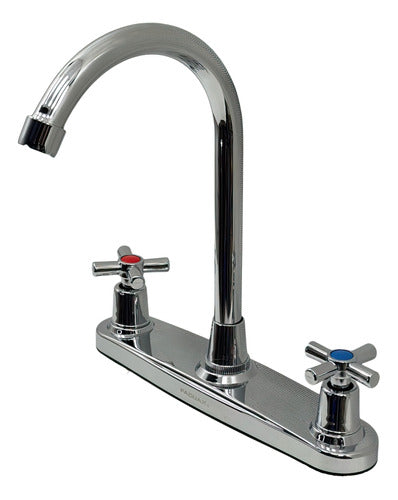 GRIFERIA DE FREGADERO 8" DOBLE ABS SANTA SOFIA FAGUAX - GASKA