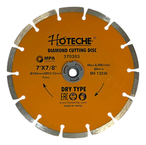DISCO DIAMANTADO SEGMENTADO 7" 180X 22.23 HOTECHE