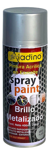 Pintura En Spray Plateado Metalizado 400cm Aladino