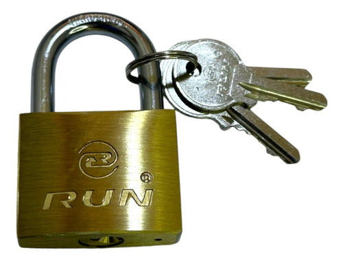Candado 40mm Run Cilindro De Bronce Tres Llaves