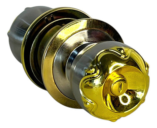 CERRADURA DE POMO BAÑO ACERO INOXIDABLE-DORADO RUN