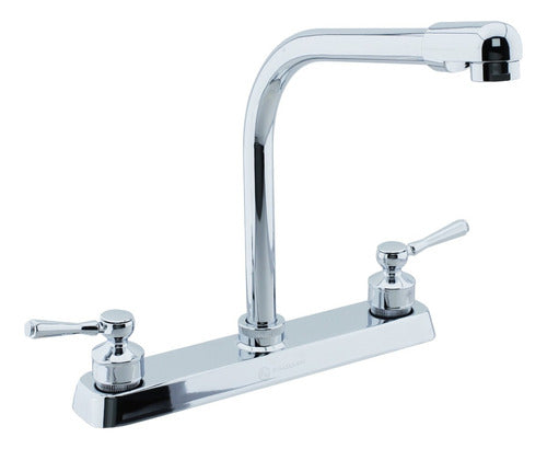 GRIFERIA DE FREGADERO 8" 100% BRONCE PLATA MADRID FAGUAX