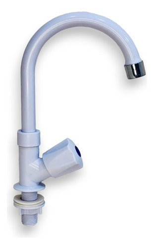 GRIFERIA DE FREGADERO ABS C/CISNE PLASTICO BLANCO