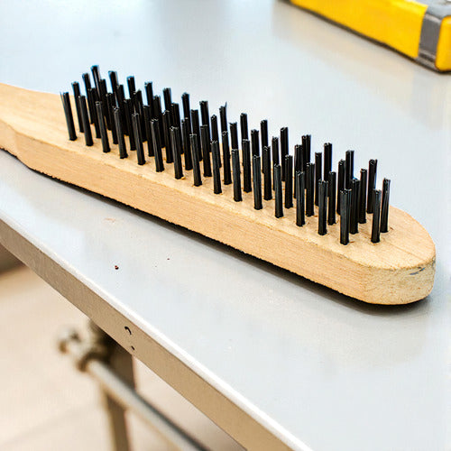 Cepillo De Alambre 4 Hileras Madera Orus