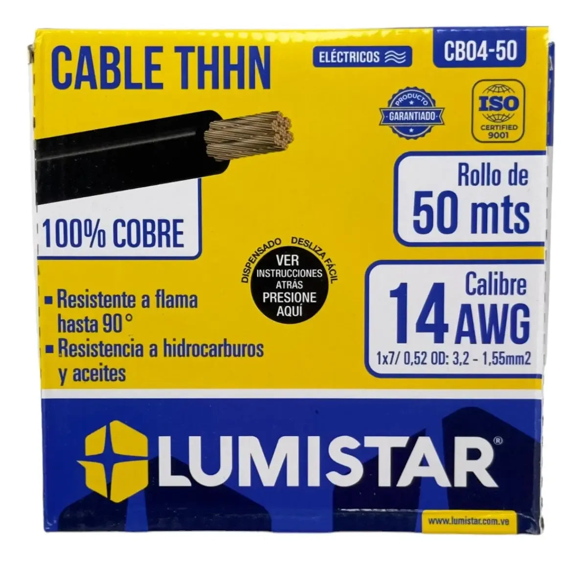 Cable Thhn 14awg Rollo 50 Metros Lumistar - GASKA