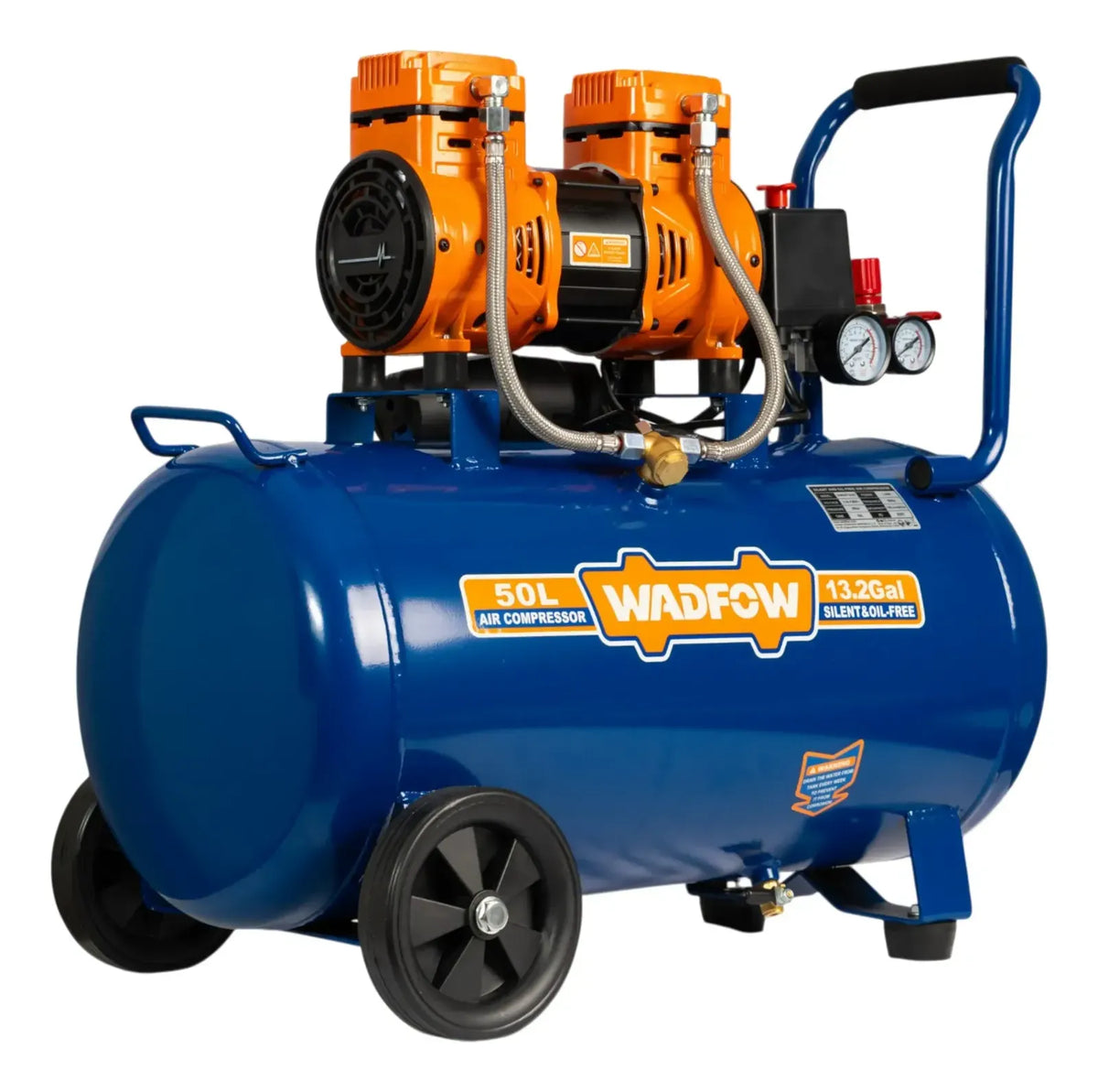 Compresor De Aire 50 Litros 1.6hp Sin Aceite Wadfow