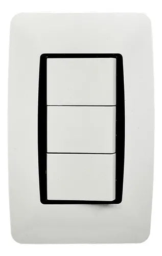 Interruptor Triple Moderna Blanco 127-250V 10AMP Lumistar