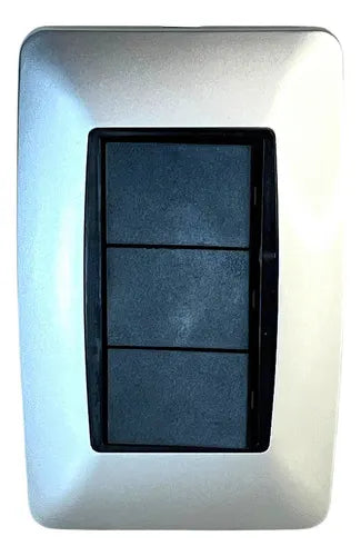 Interruptor Triple Moderna 3way Plata Lumistar - GASKA
