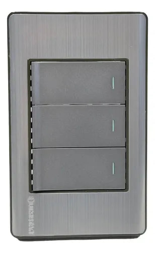 Interruptor Triple Elite 3 Way Plata 127-250V 16AMP Lumistar - GASKA