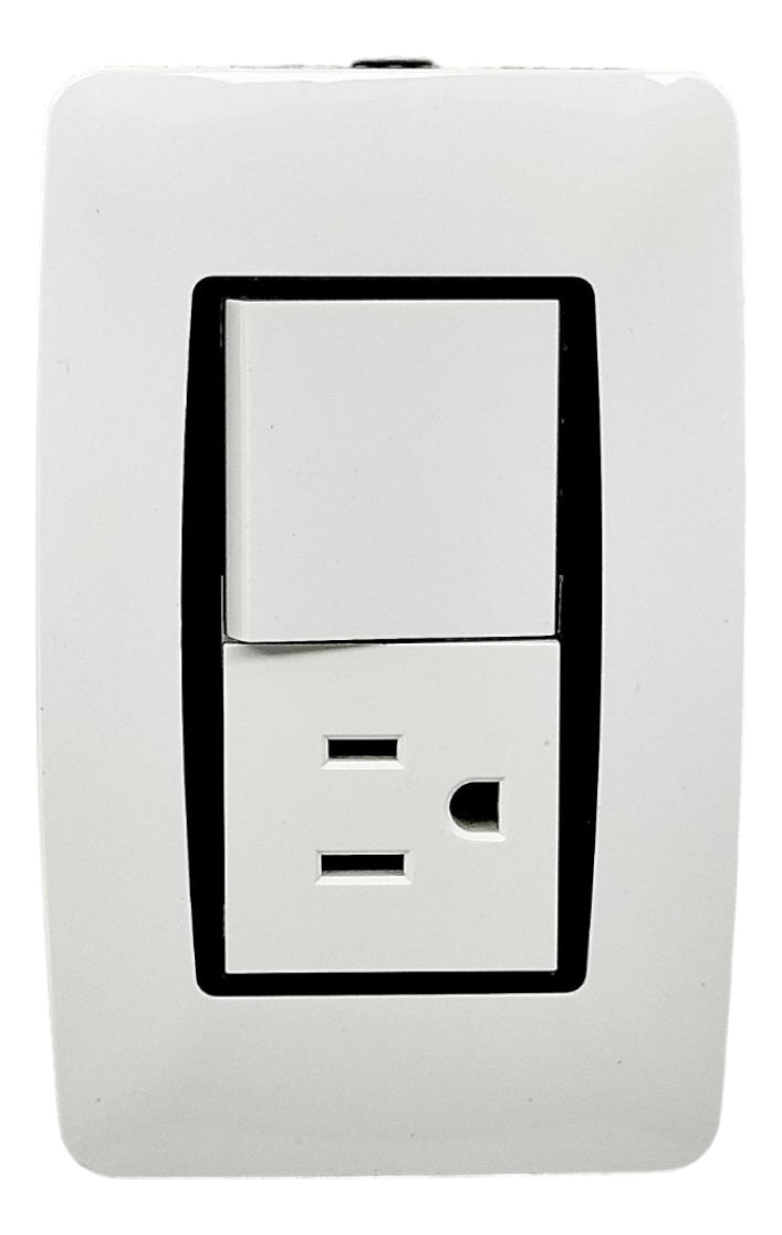 Interruptor - Toma Corriente 3WAY Blanco Moderna Lumistar