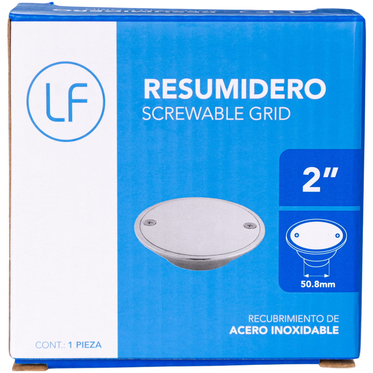 Rejilla Ciega Resumidero 2 Pulgadas Redondo Metálico Lf